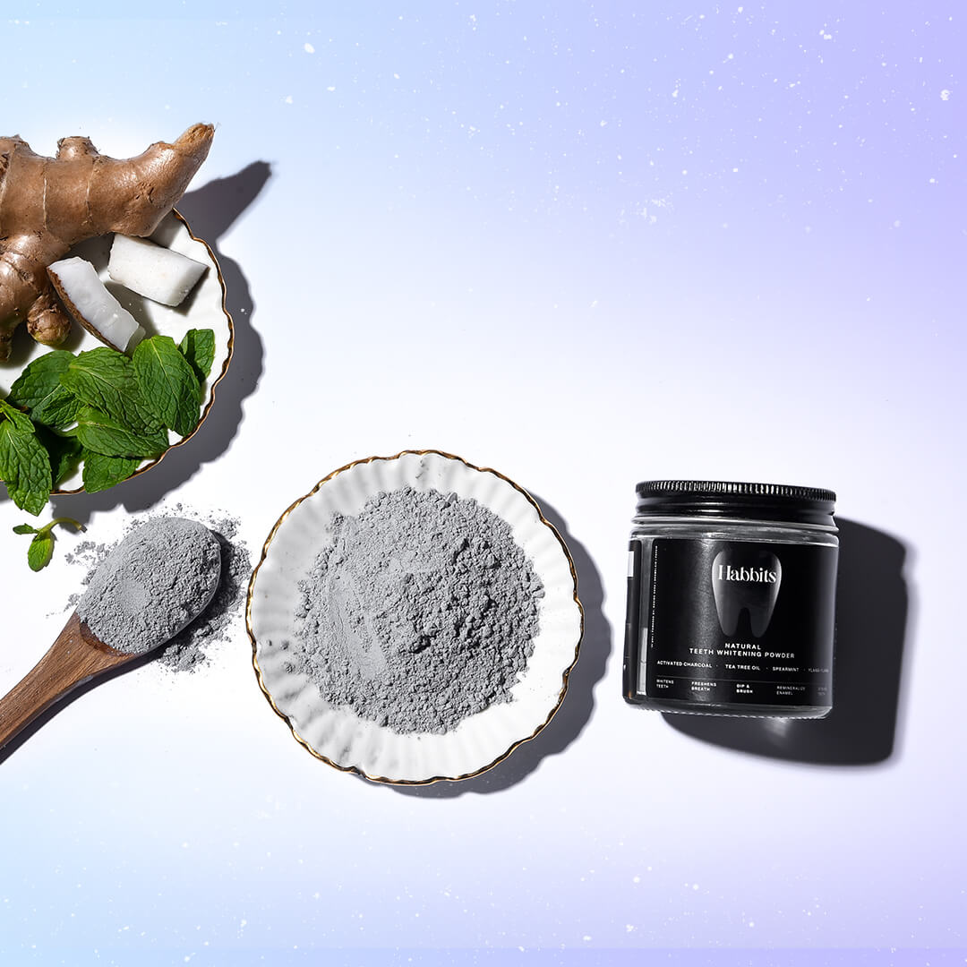 Natural Teeth Whitening Powder- Charcoal & Ylang-ylang mint